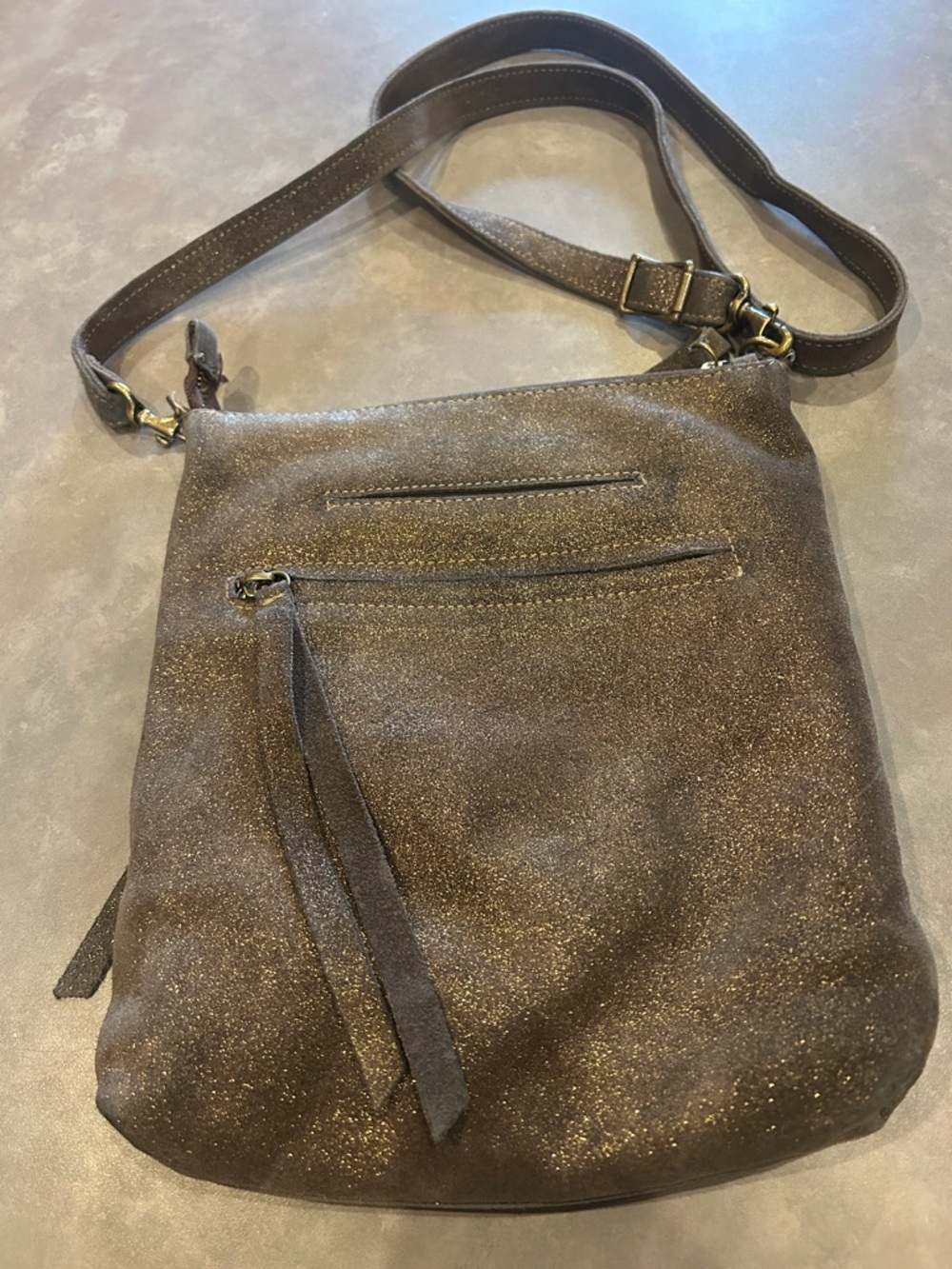 Overland Sonoma Shimmer Leather Crossbody Bag
Style # 62822 - Picture 2 of 5